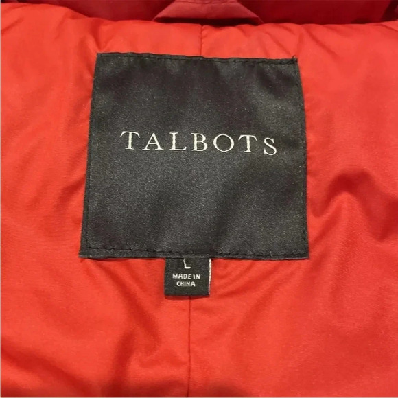Talbots Duck Down Puffer Vest Zip-Up Women's Size Large In Red - Picture 4 of 5